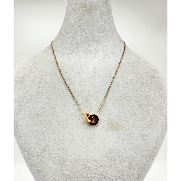 Bronz Harfli Yuvarlak Kolye